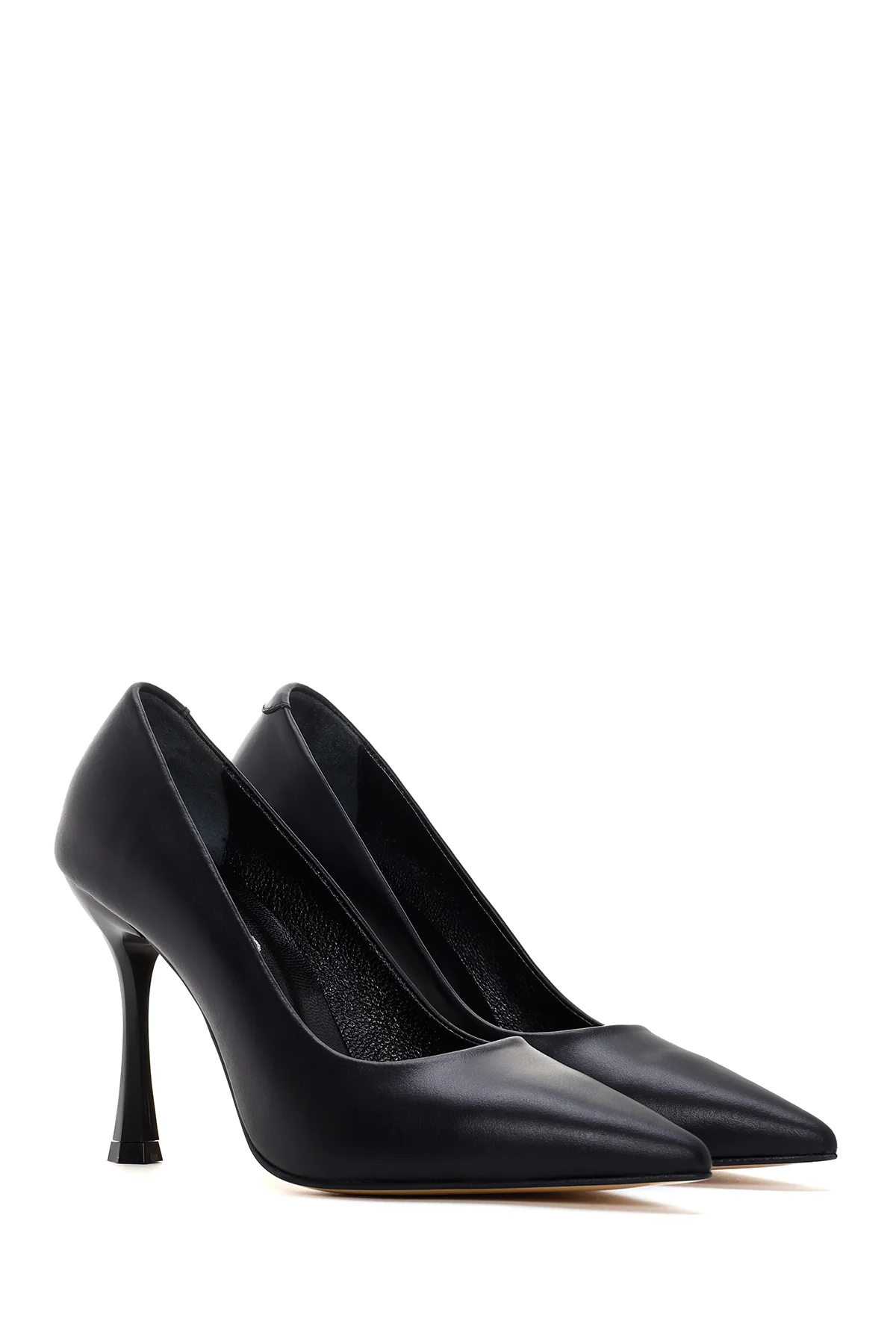 Kadın Siyah Deri Stiletto - Image 4