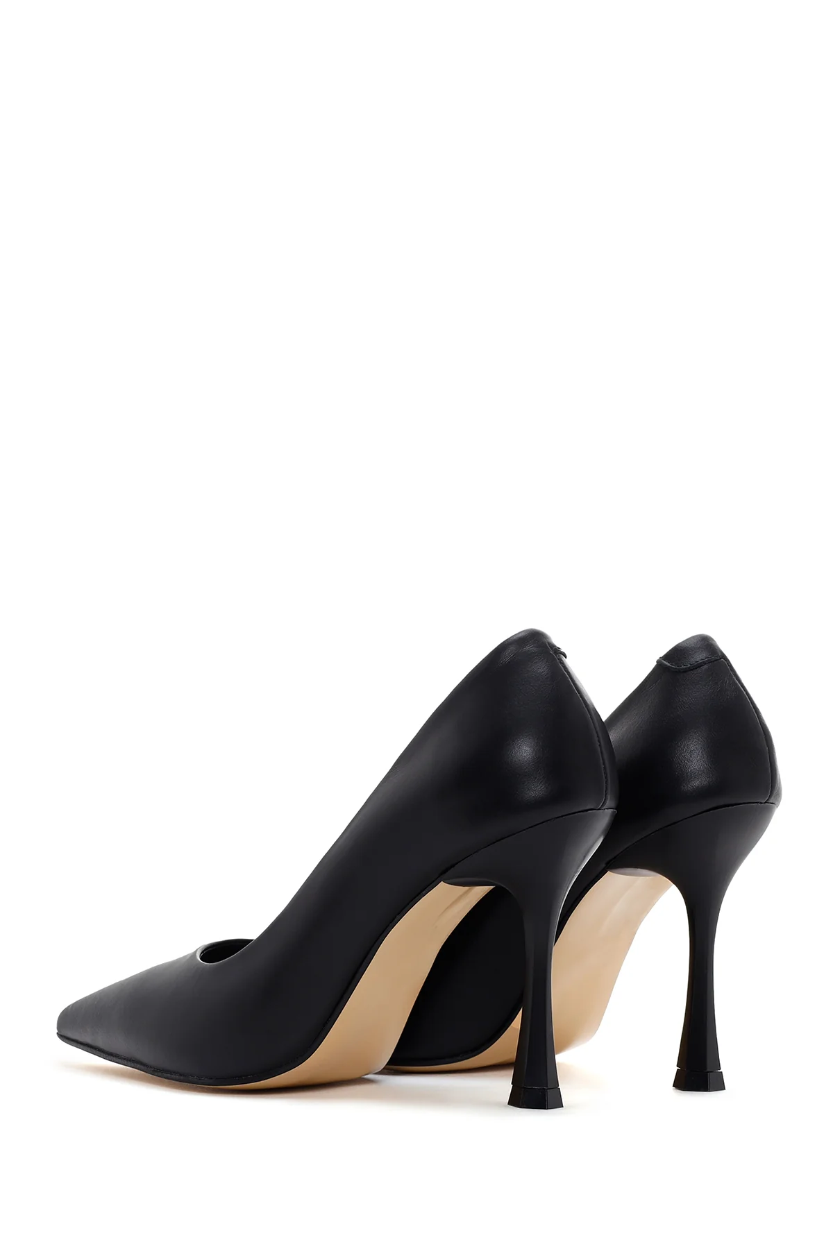 Kadın Siyah Deri Stiletto - Image 6