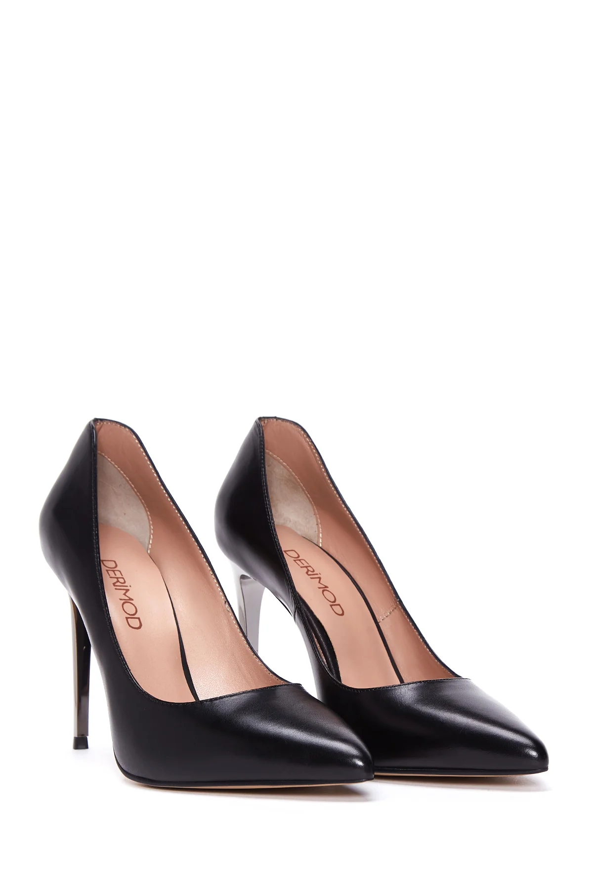 Kadın Siyah Deri Stiletto - Image 4