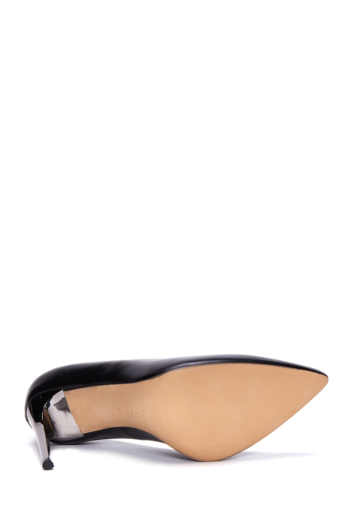 Kadın Siyah Deri Stiletto - Image 5
