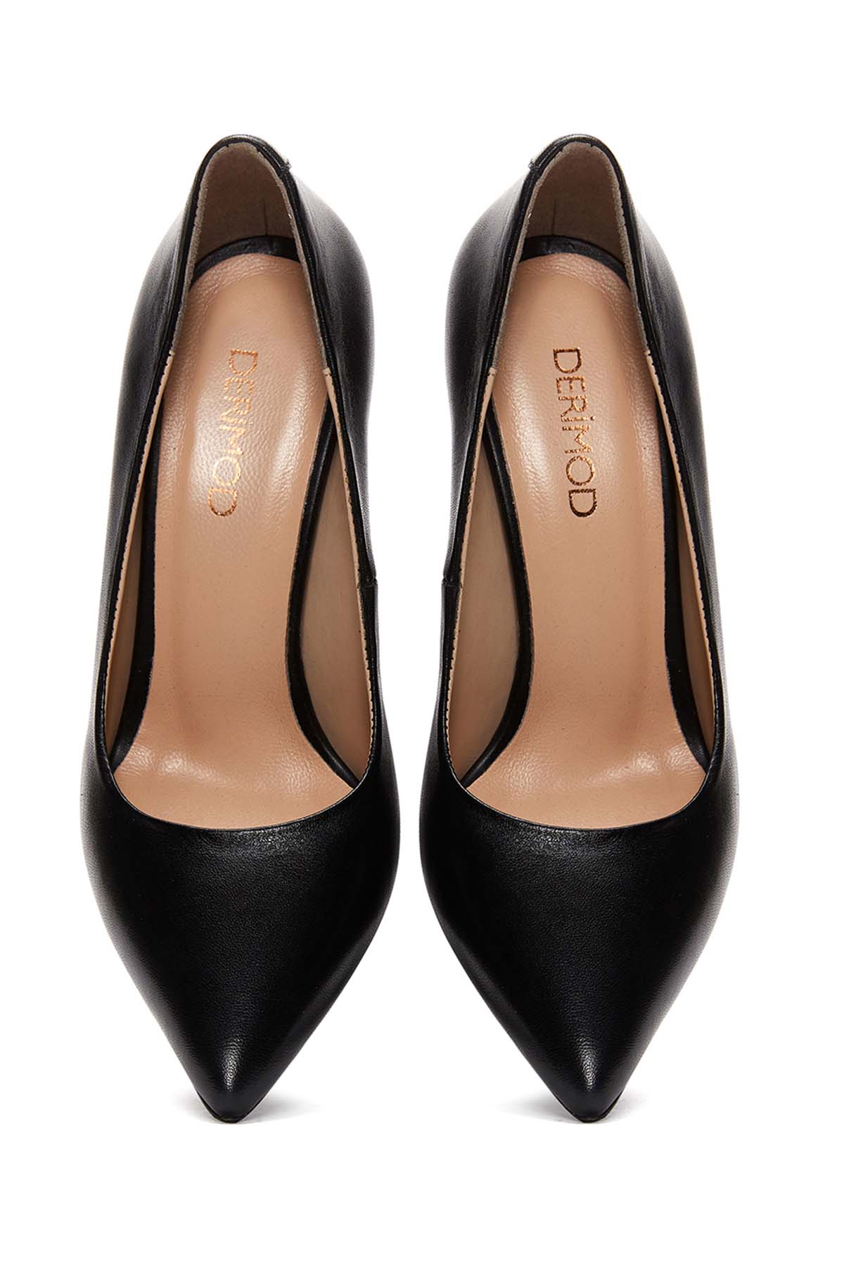 Kadın Siyah Deri Stiletto - Image 7