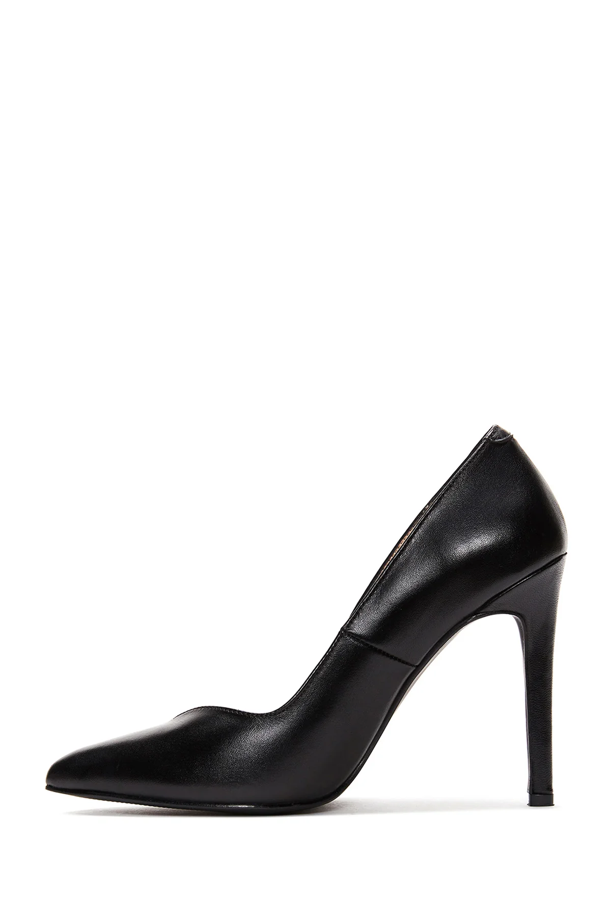 Kadın Siyah İnce Topuklu Deri Stiletto - Image 3