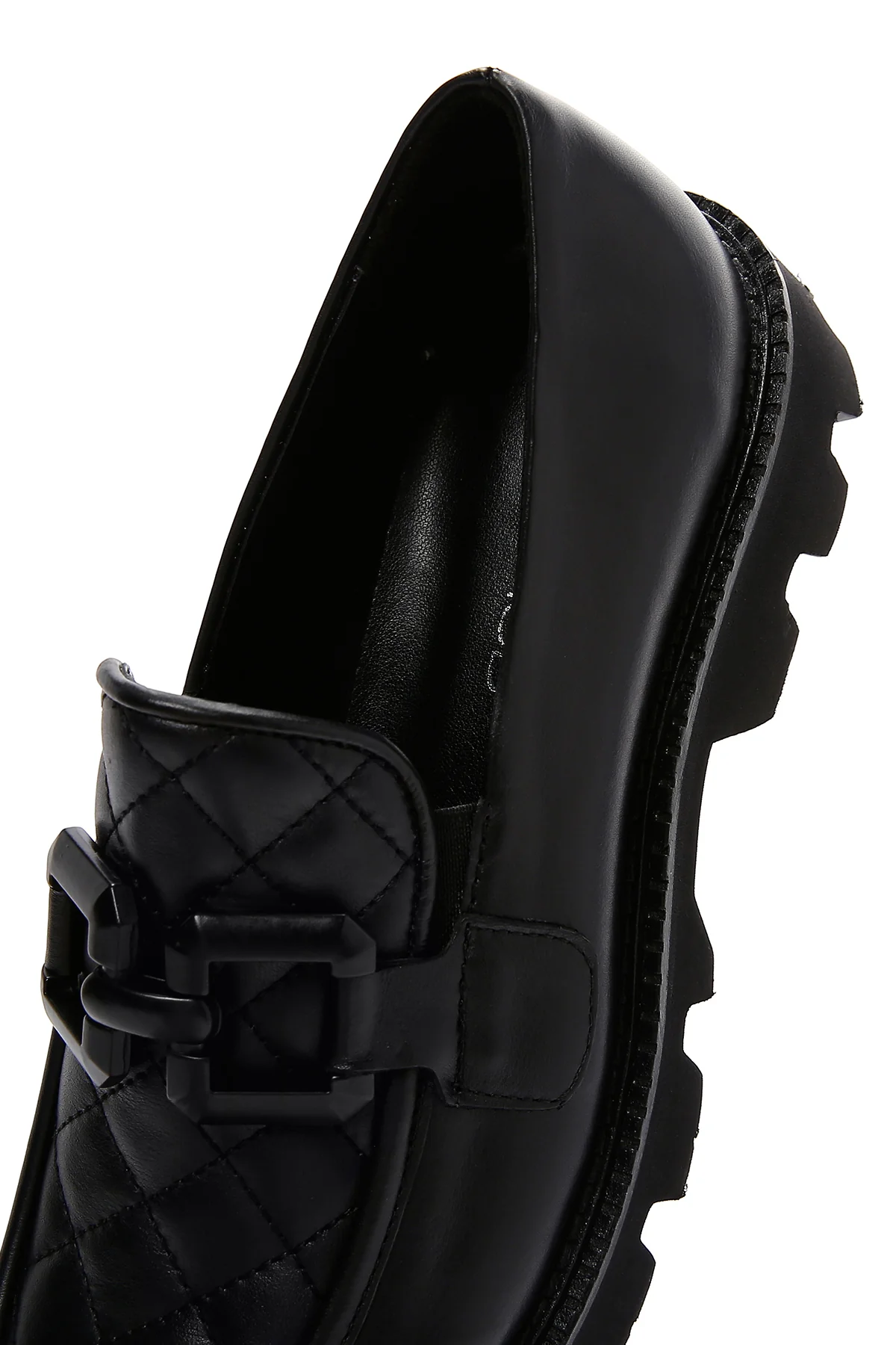 Kadın Siyah Deri Tokalı Loafer - Image 7
