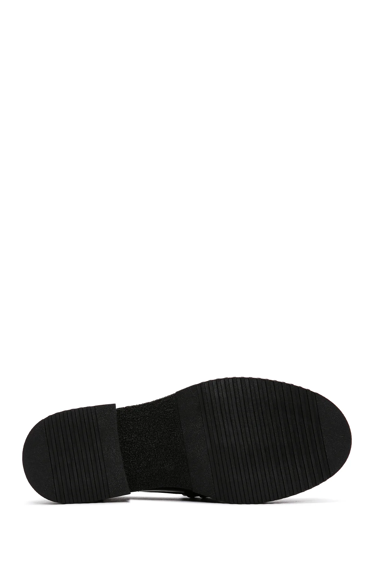 Kadın Siyah Deri Tokalı Maskülen Casual Loafer - Image 4