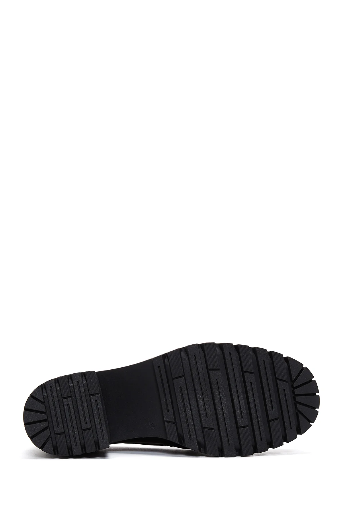 Kadın Siyah Deri Topuklu Loafer - Image 4