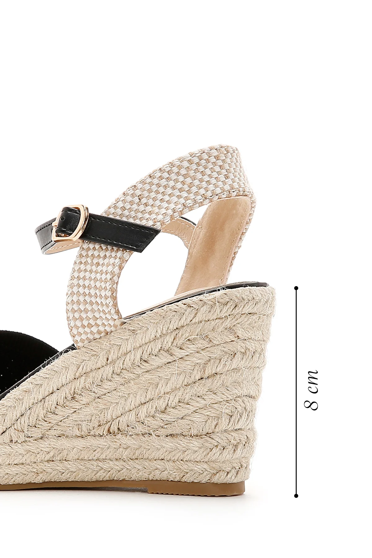 Kadın Siyah Dolgu Topuk Espadril Sandalet - Image 2