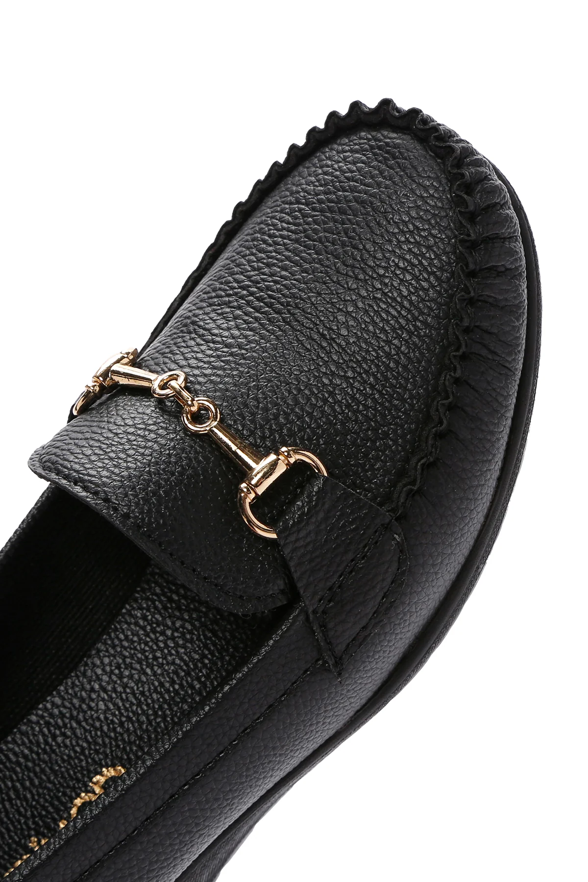 Kadın Siyah Dolgu Topuk Loafer - Image 10