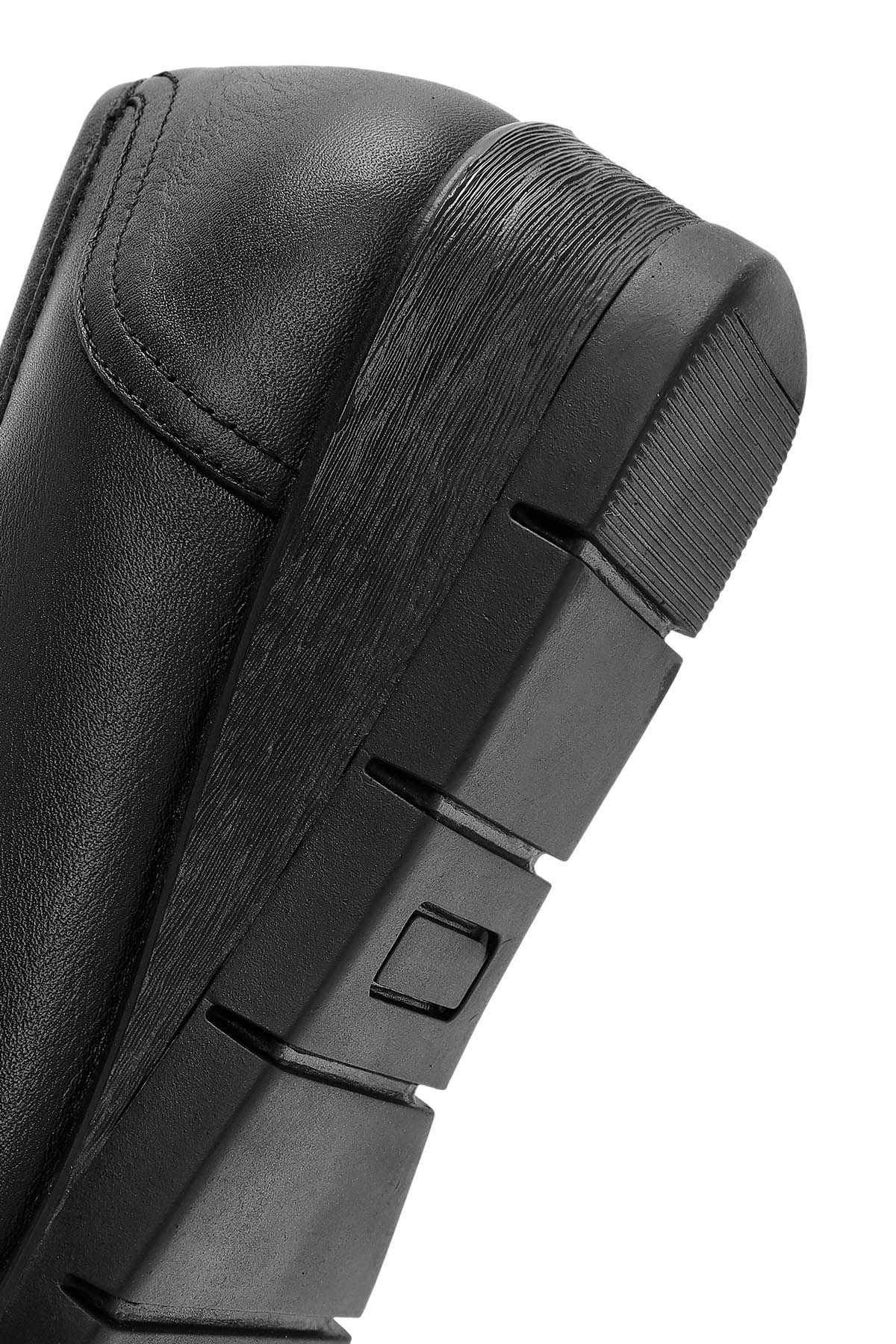 Kadın Siyah Dolgu Topuklu Deri Comfort Loafer - Image 8