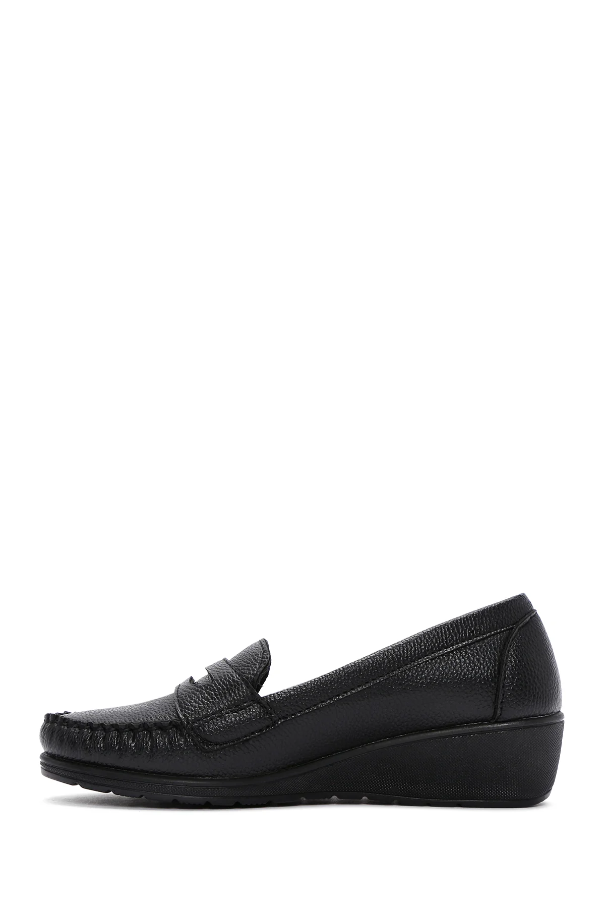 Kadın Siyah Dolgu Topuklu Loafer - Image 2