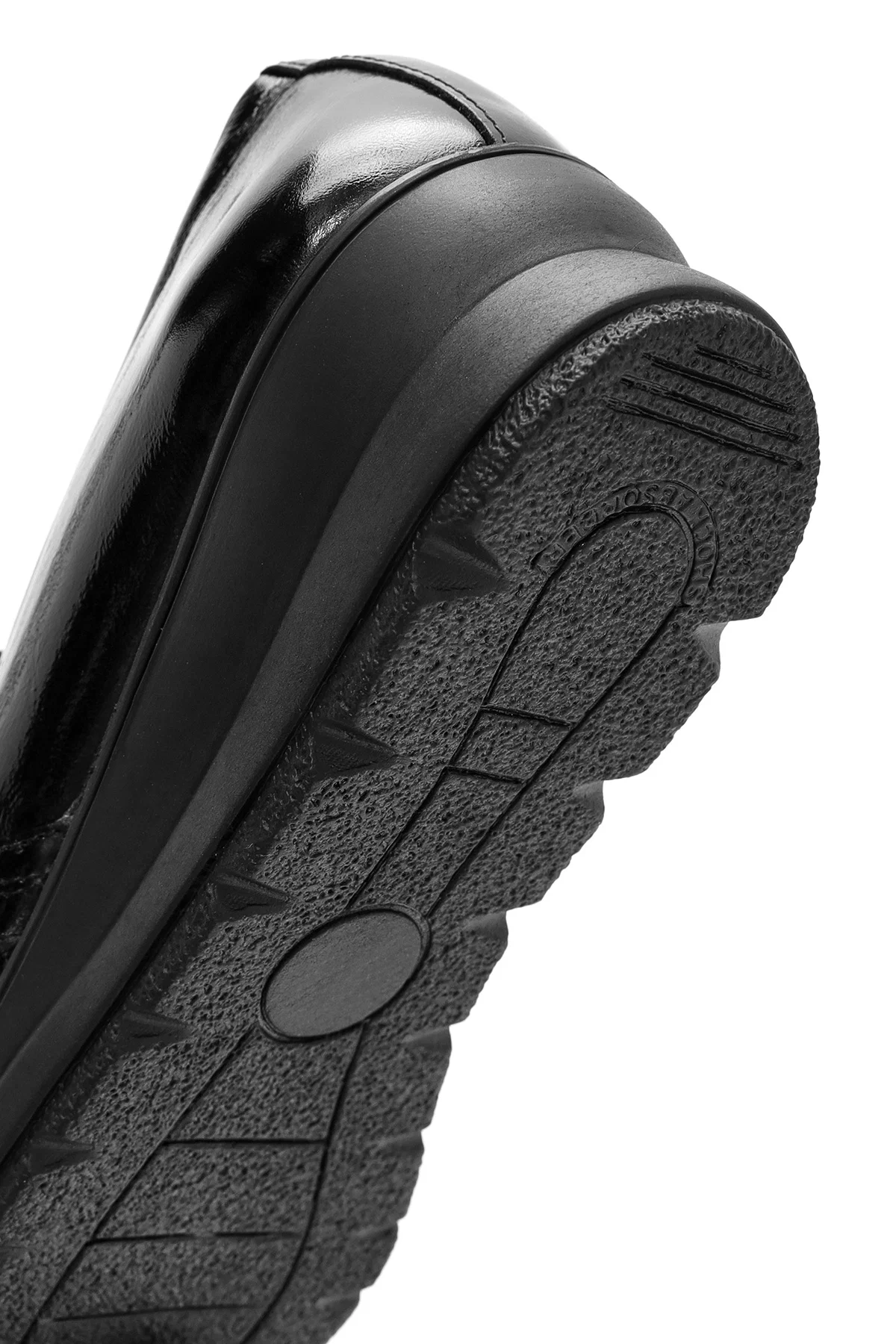 Kadın Siyah Dolgu Topuklu Rugan Deri Comfort Loafer - Image 8