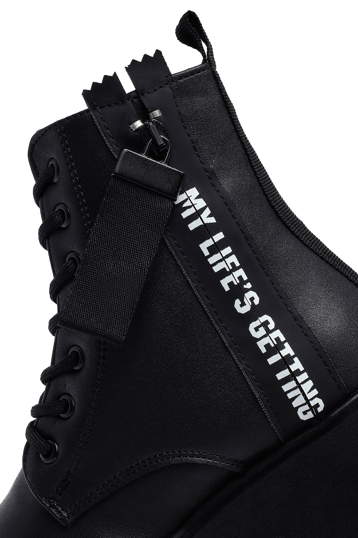 Kadın Siyah Fermuarlı Casual Postal Bot - Image 9