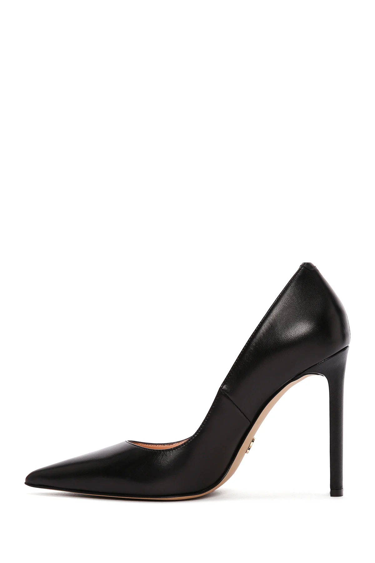 Kadın Siyah İnce Topuklu Deri Stiletto - Image 3