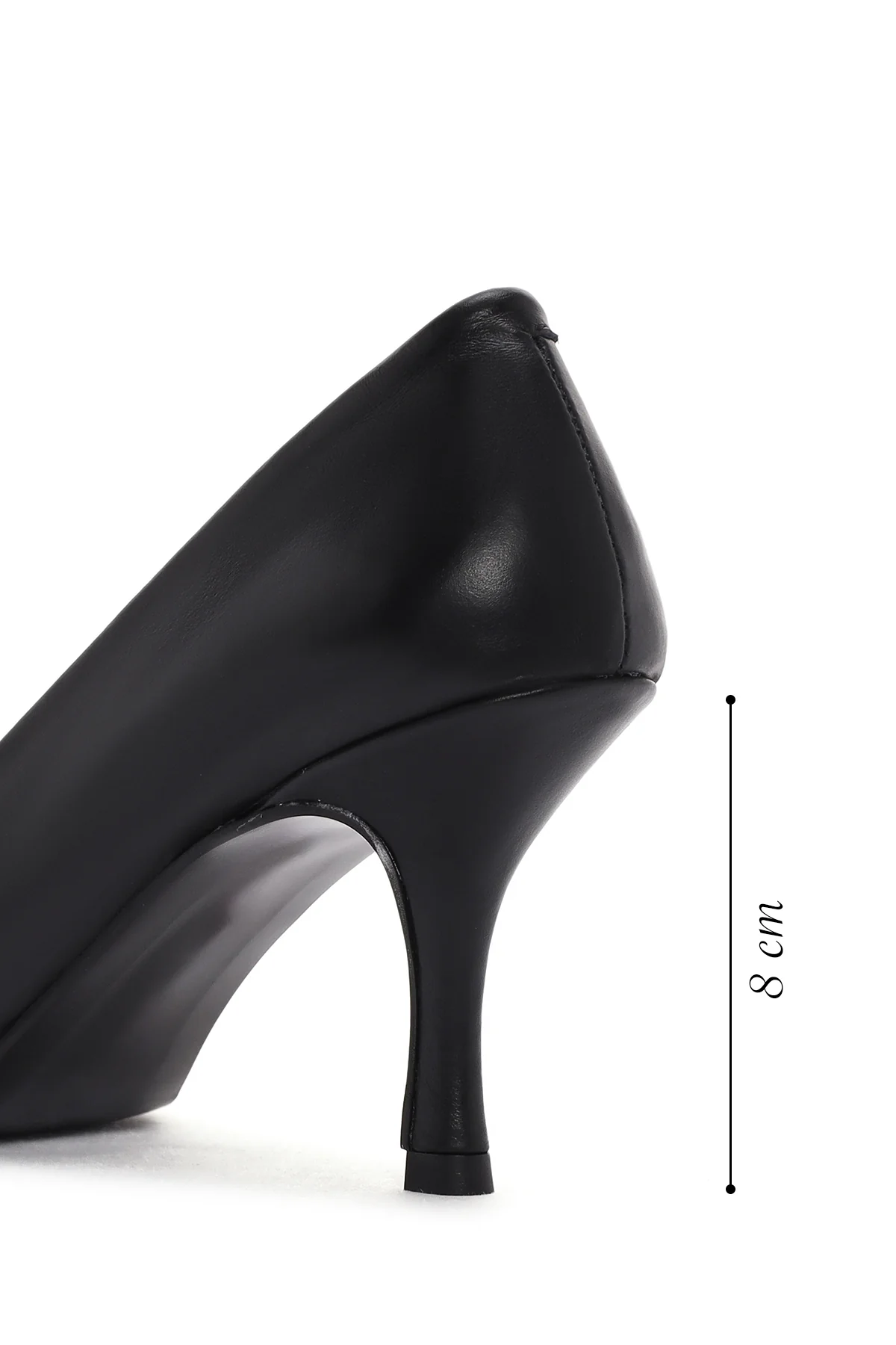 Kadın Siyah İnce Topuklu Deri Stiletto - Image 2
