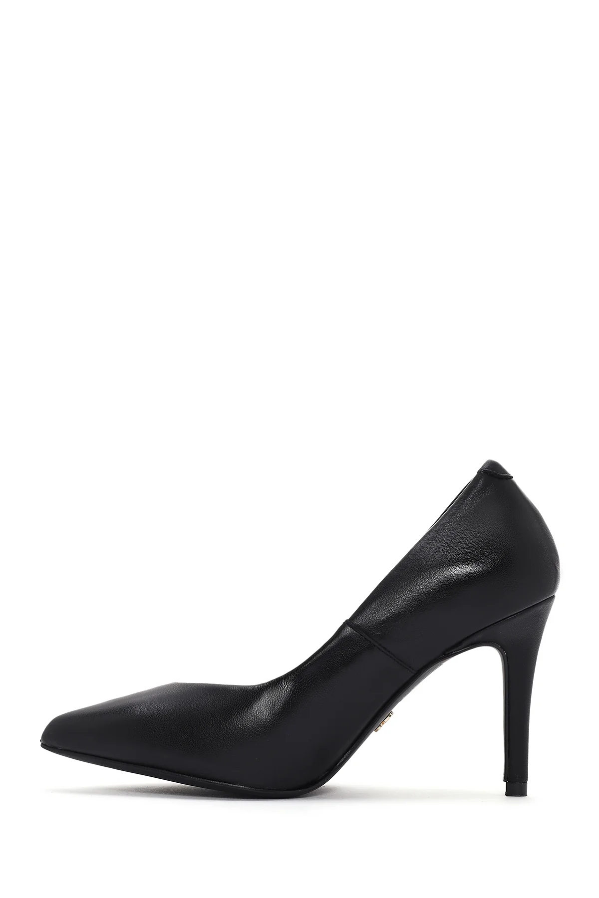 Kadın Siyah İnce Topuklu Deri Stiletto - Image 3