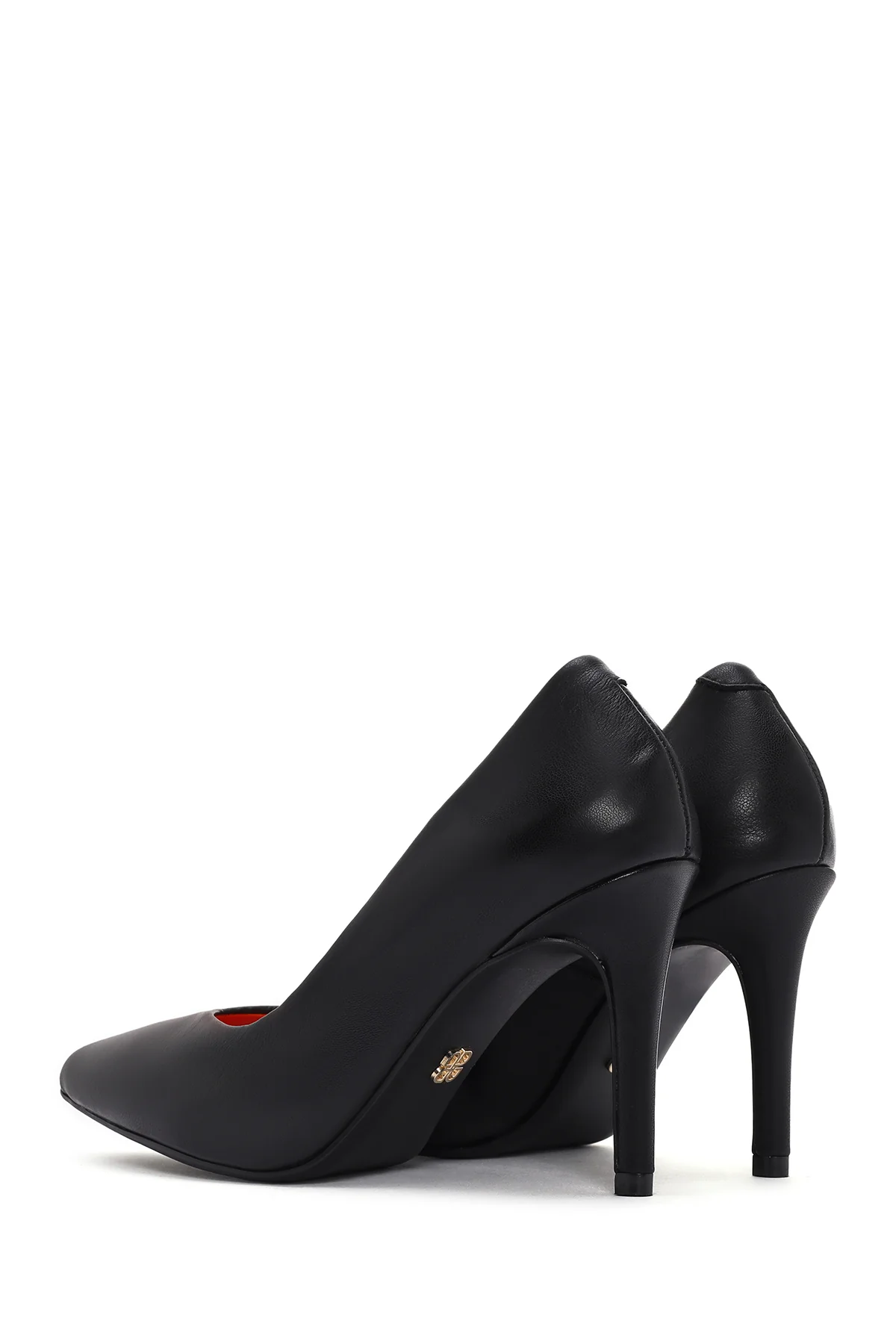 Kadın Siyah İnce Topuklu Deri Stiletto - Image 6