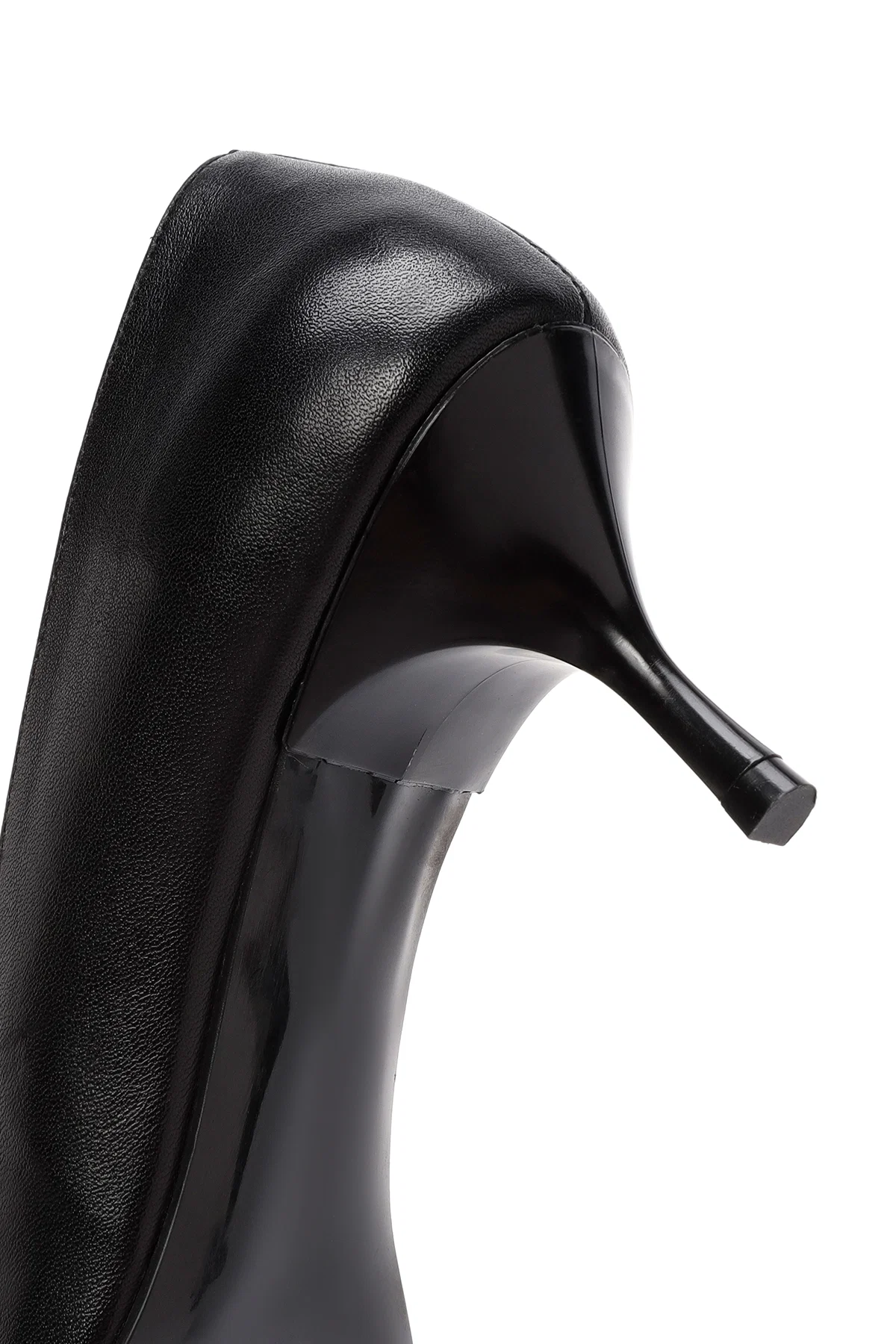 Kadın Siyah İnce Topuklu Deri Stiletto - Image 10