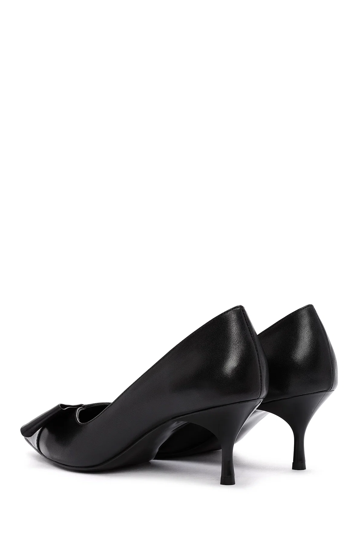 Kadın Siyah İnce Topuklu Deri Stiletto - Image 6