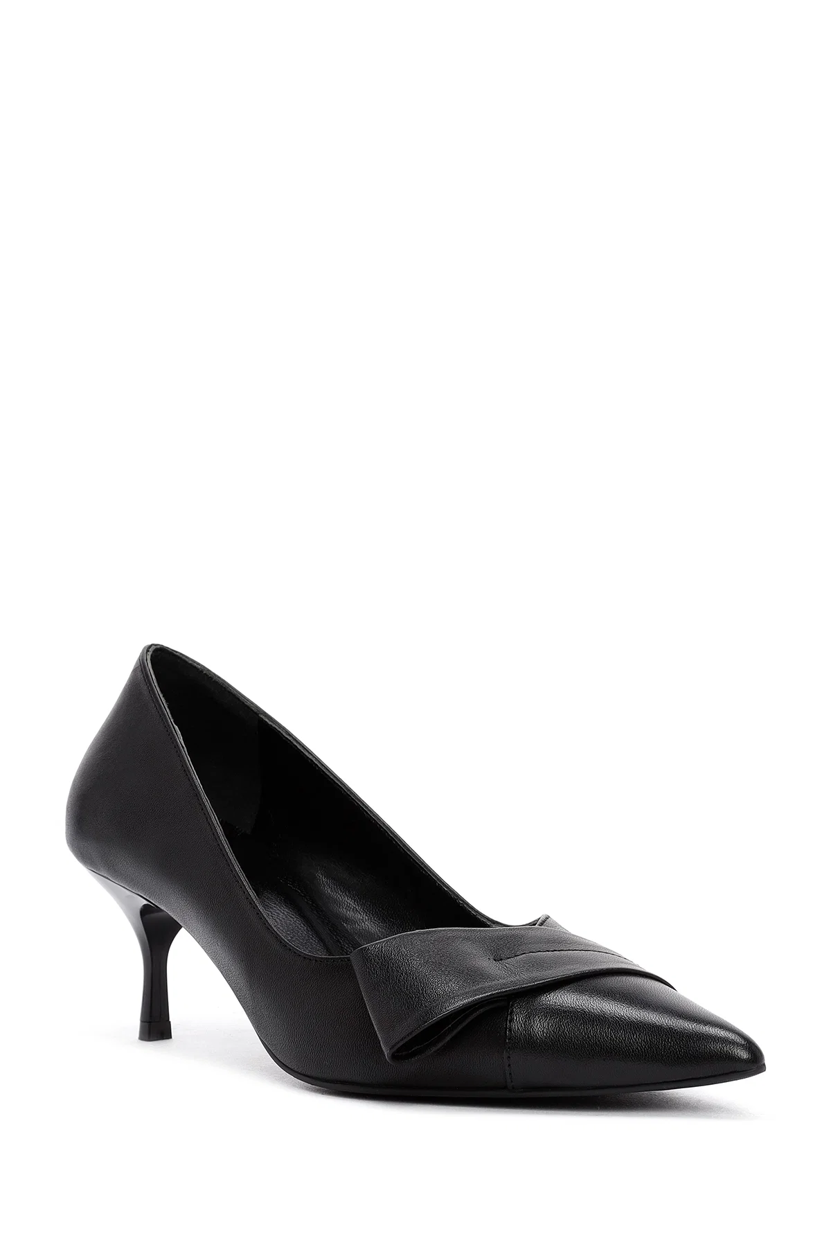 Kadın Siyah İnce Topuklu Deri Stiletto - Image 7