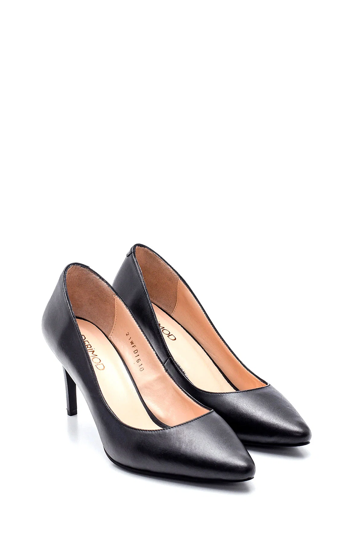 Kadın Siyah İnce Topuklu Deri Stiletto - Image 7