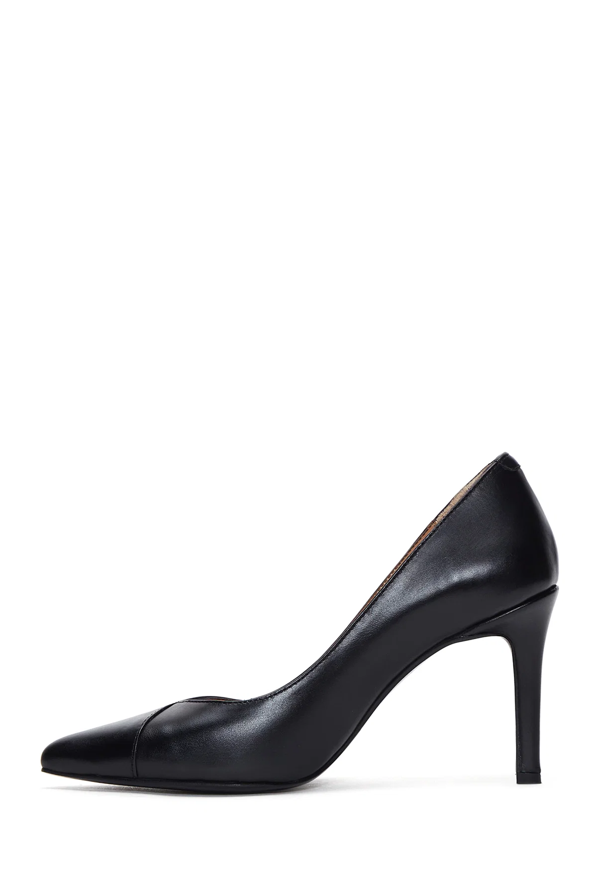 Kadın Siyah İnce Topuklu Deri Stiletto - Image 4