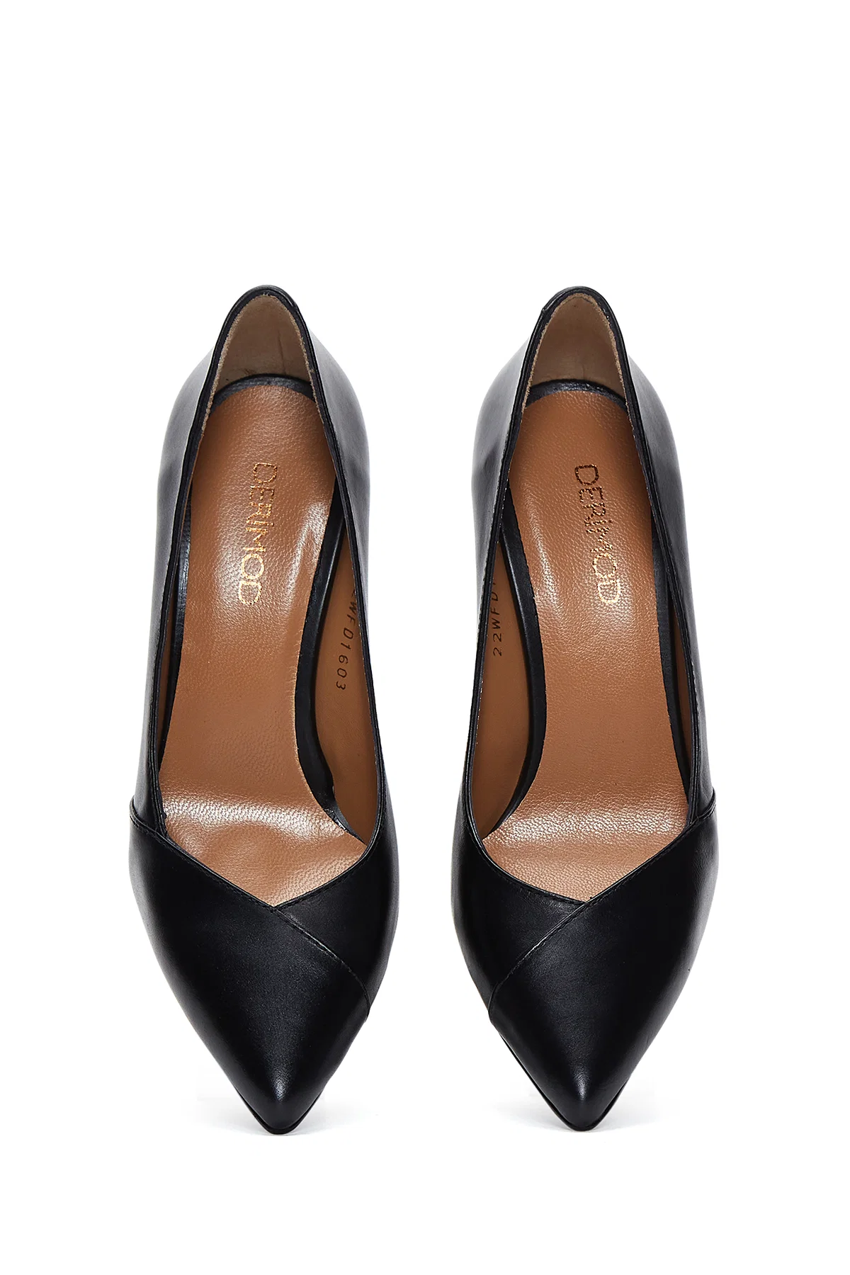 Kadın Siyah İnce Topuklu Deri Stiletto - Image 7
