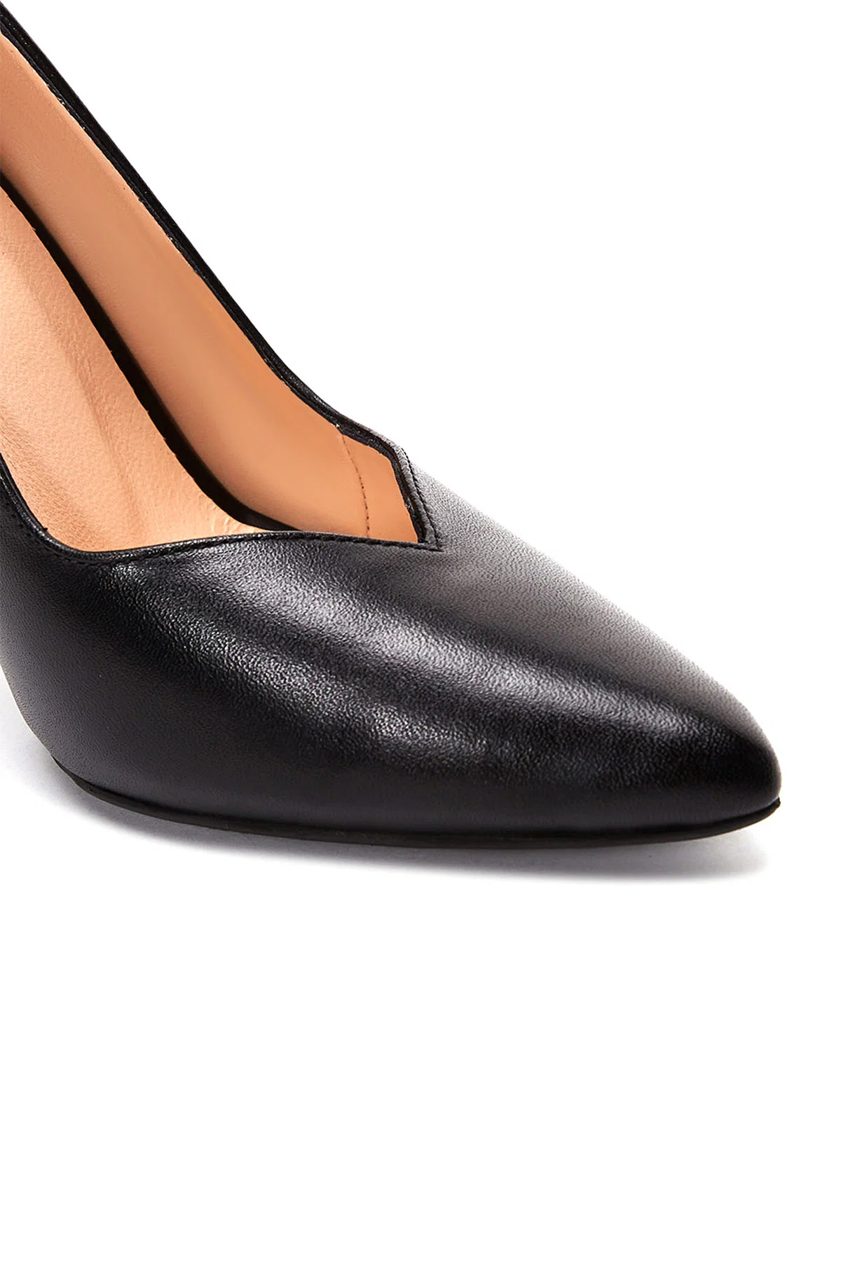 Kadın Siyah İnce Topuklu Deri Stiletto - Image 8