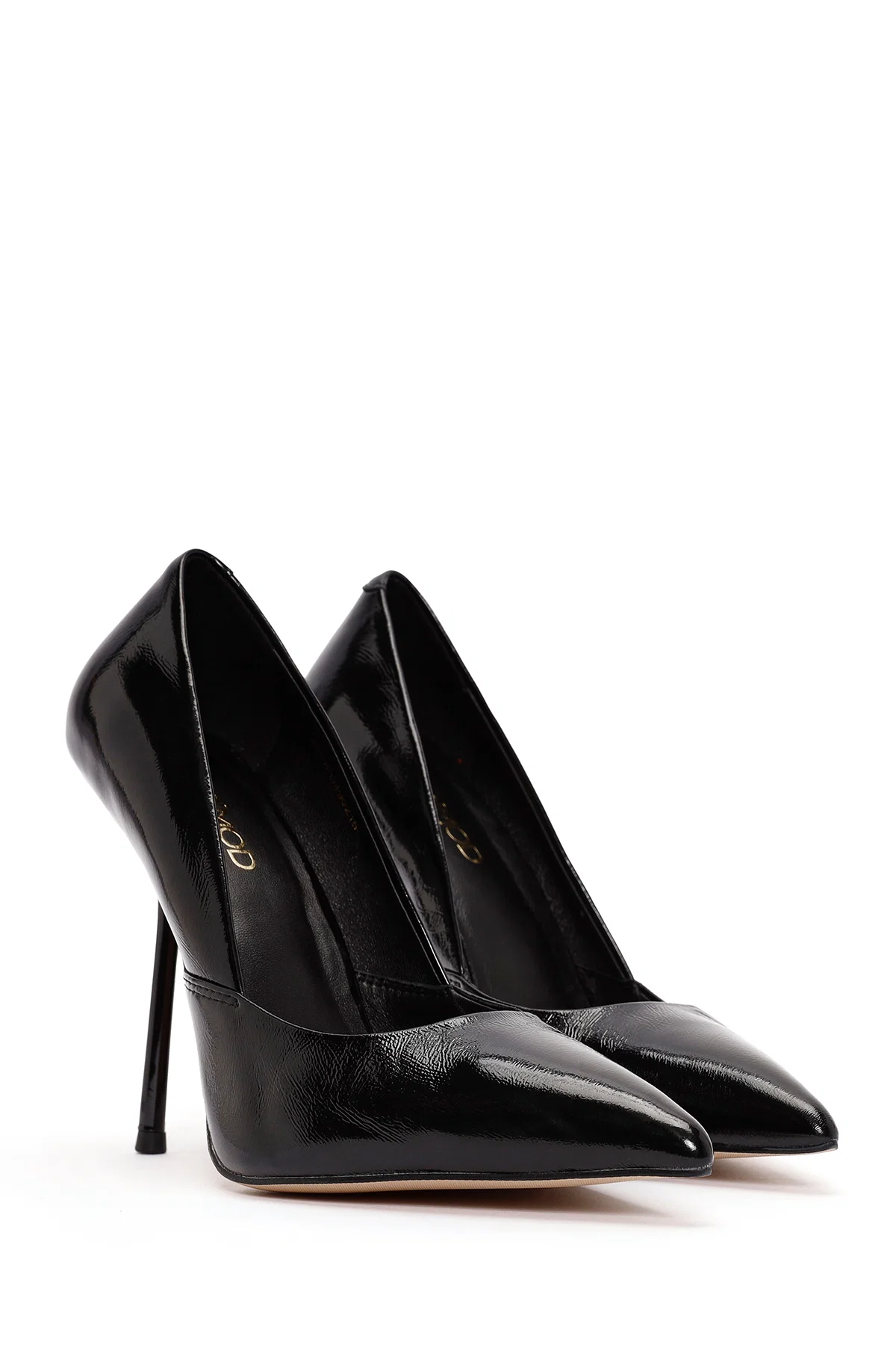 Kadın Siyah İnce Topuklu Deri Stiletto - Image 3