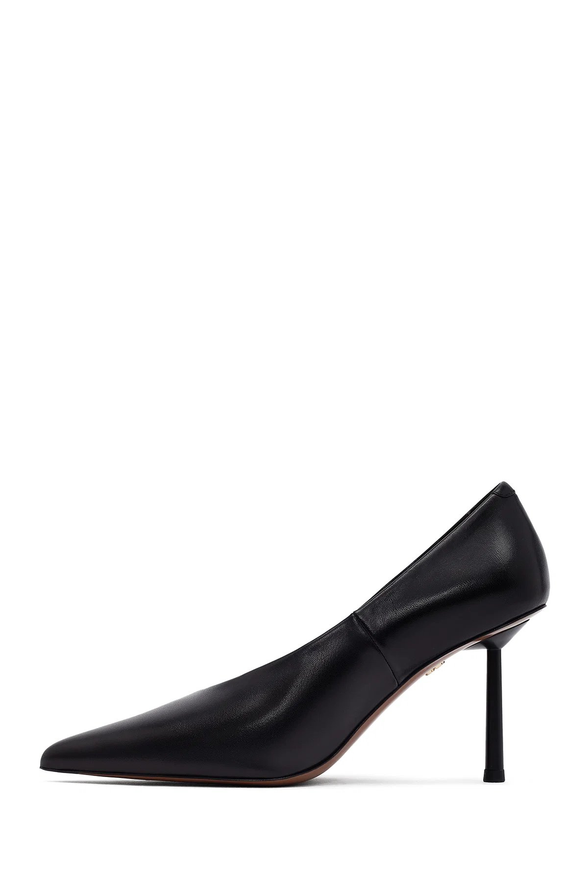 Kadın Siyah İnce Topuklu Deri Stiletto - Image 4