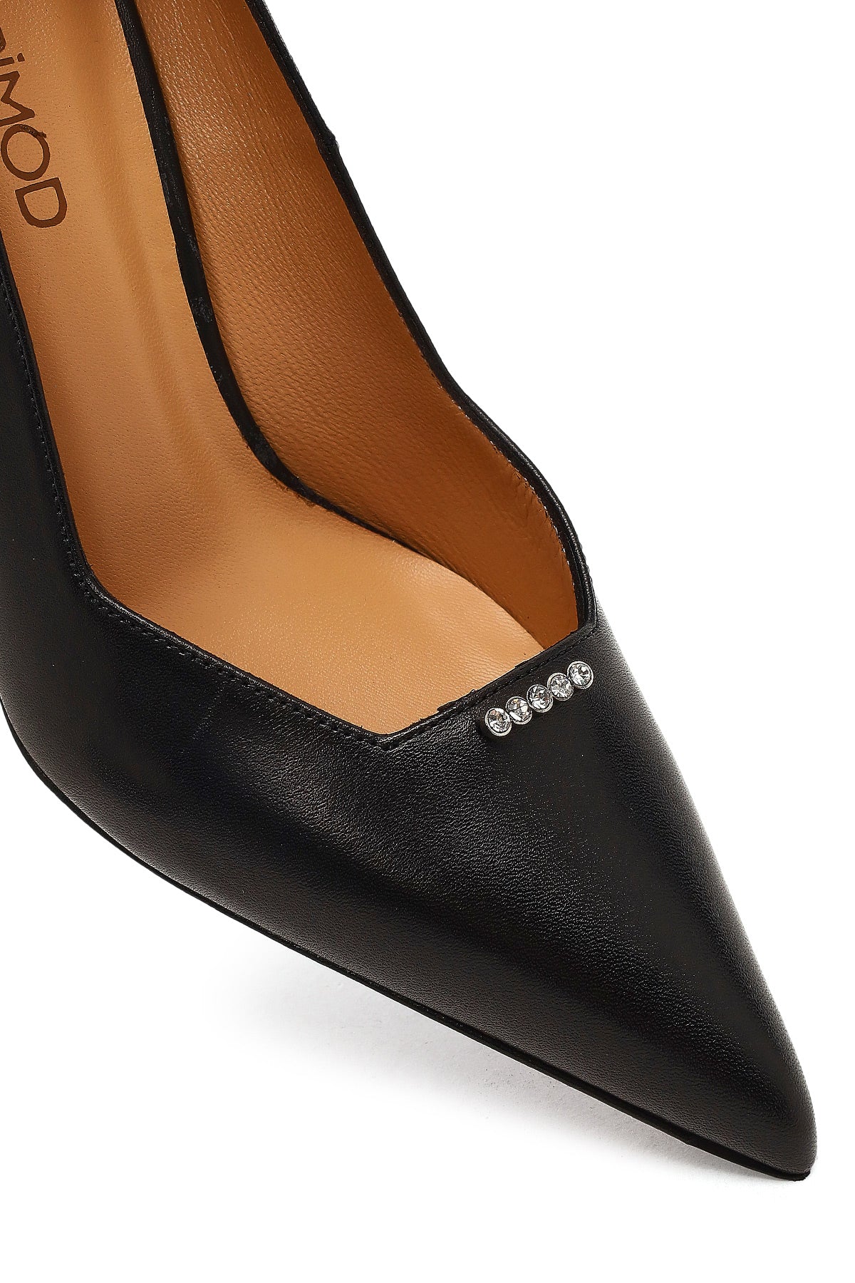 Kadın Siyah İnce Topuklu Deri Stiletto - Image 10