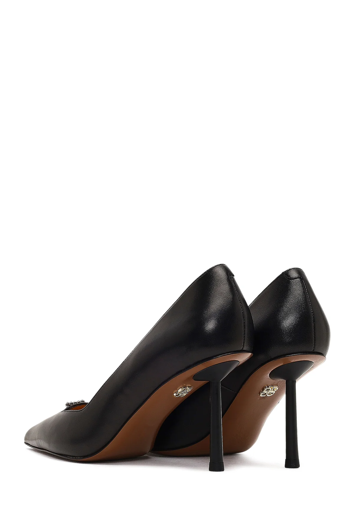 Kadın Siyah İnce Topuklu Deri Stiletto - Image 6