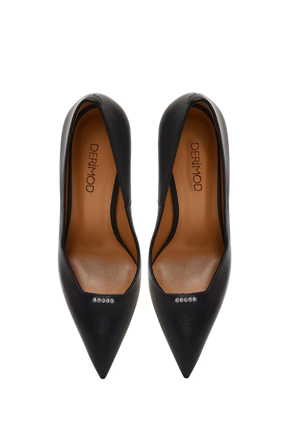 Kadın Siyah İnce Topuklu Deri Stiletto - Image 8