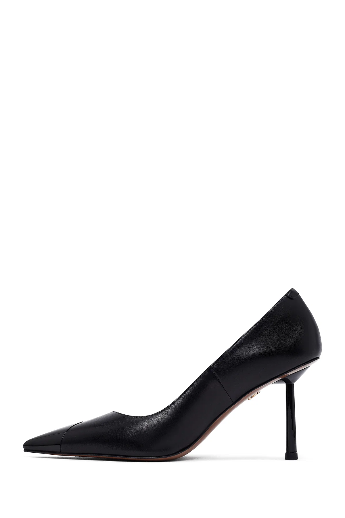 Kadın Siyah İnce Topuklu Deri Stiletto - Image 4