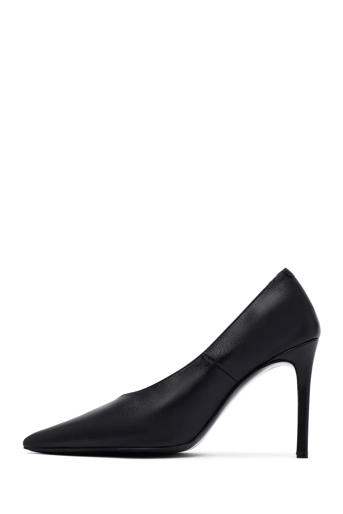 Kadın Siyah İnce Topuklu Deri Stiletto - Image 4