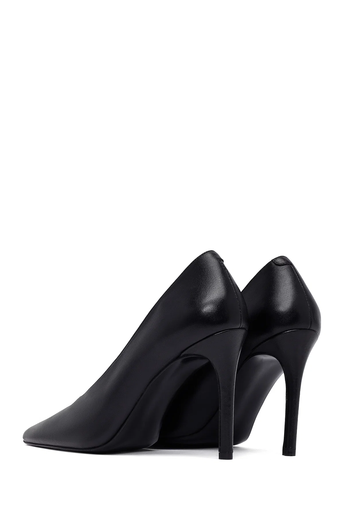 Kadın Siyah İnce Topuklu Deri Stiletto - Image 6