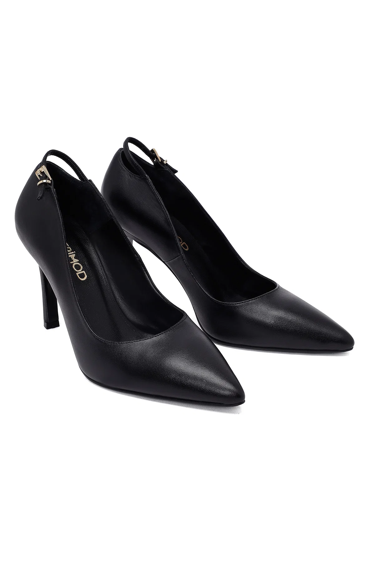 Kadın Siyah İnce Topuklu Deri Stiletto - Image 10
