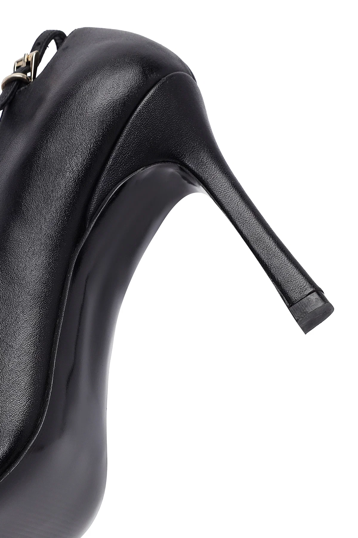 Kadın Siyah İnce Topuklu Deri Stiletto - Image 11