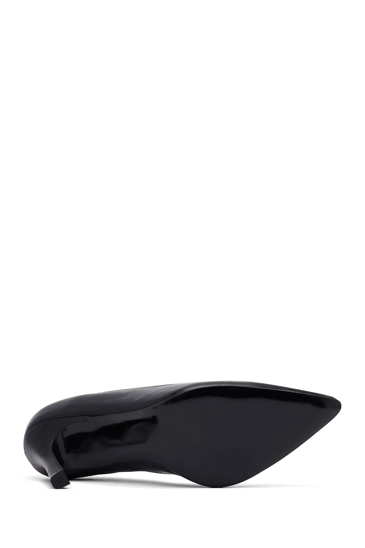 Kadın Siyah İnce Topuklu Deri Stiletto - Image 5