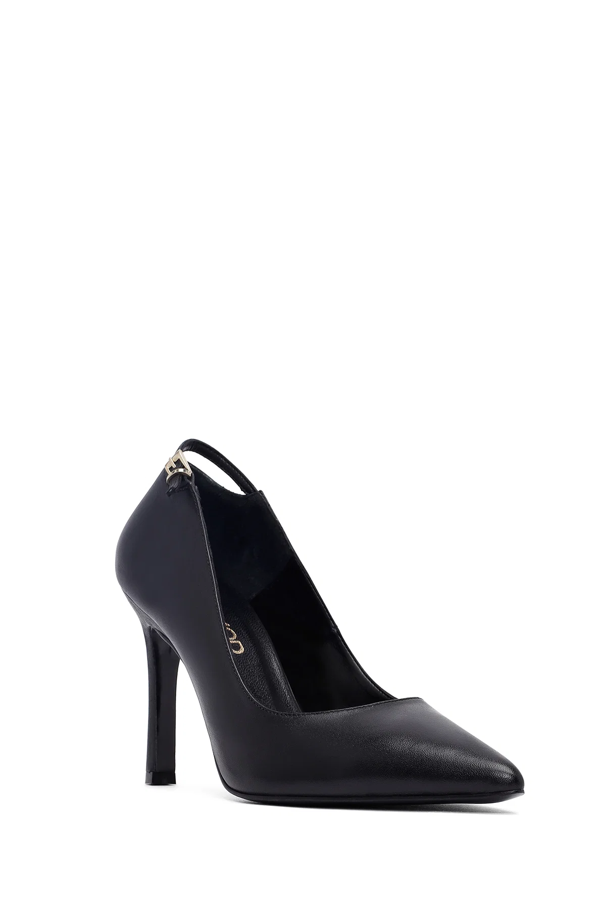 Kadın Siyah İnce Topuklu Deri Stiletto - Image 7