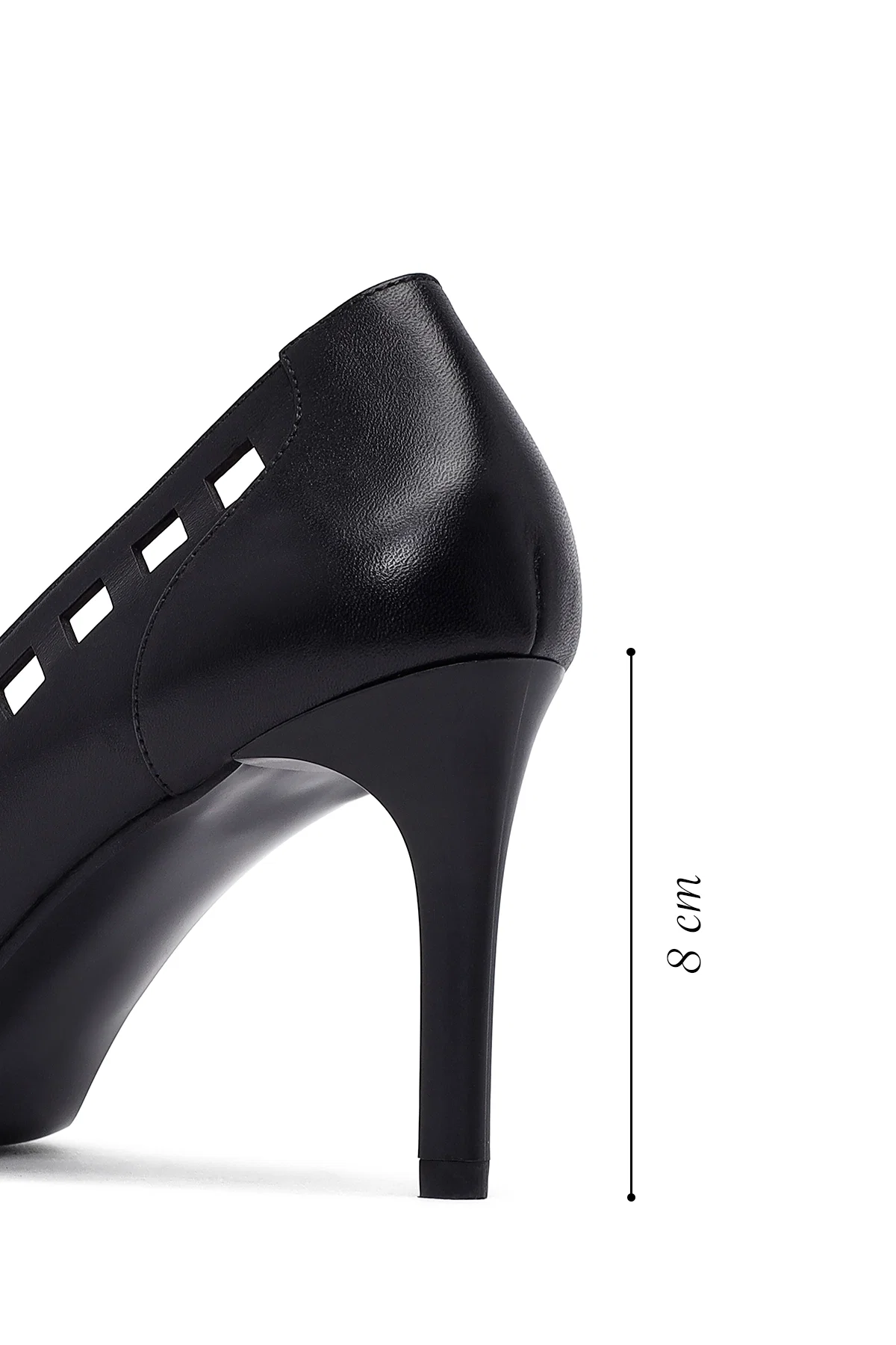 Kadın Siyah İnce Topuklu Deri Stiletto - Image 2