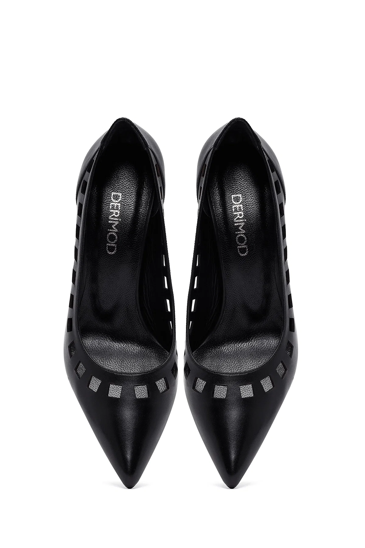 Kadın Siyah İnce Topuklu Deri Stiletto - Image 8
