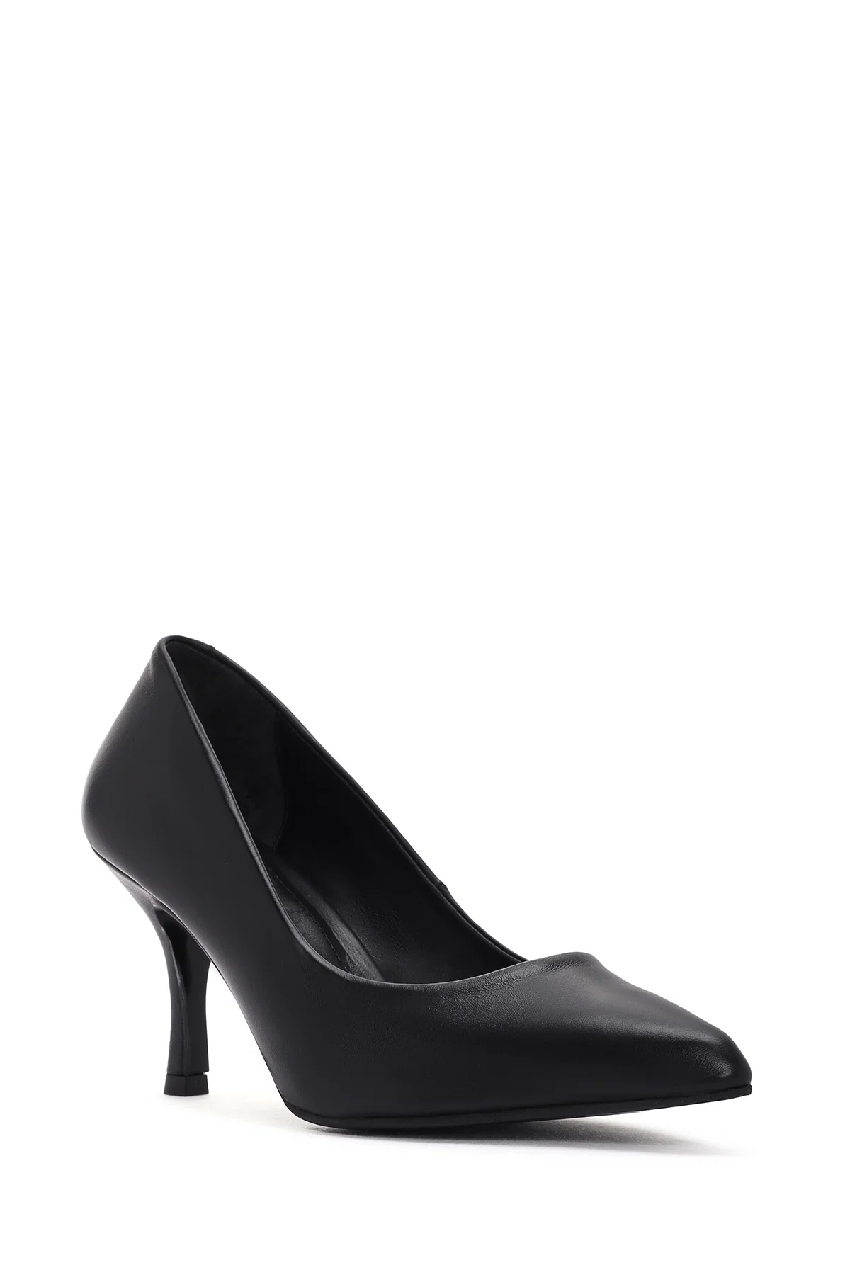 Kadın Siyah İnce Topuklu Deri Stiletto - Image 7