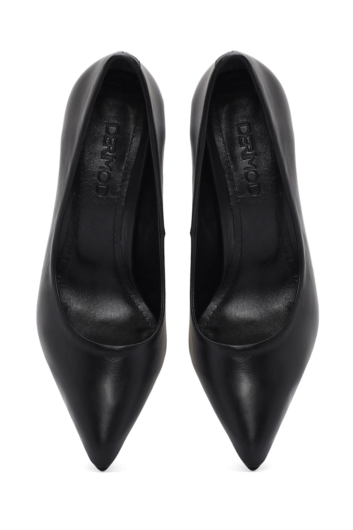 Kadın Siyah İnce Topuklu Deri Stiletto - Image 8