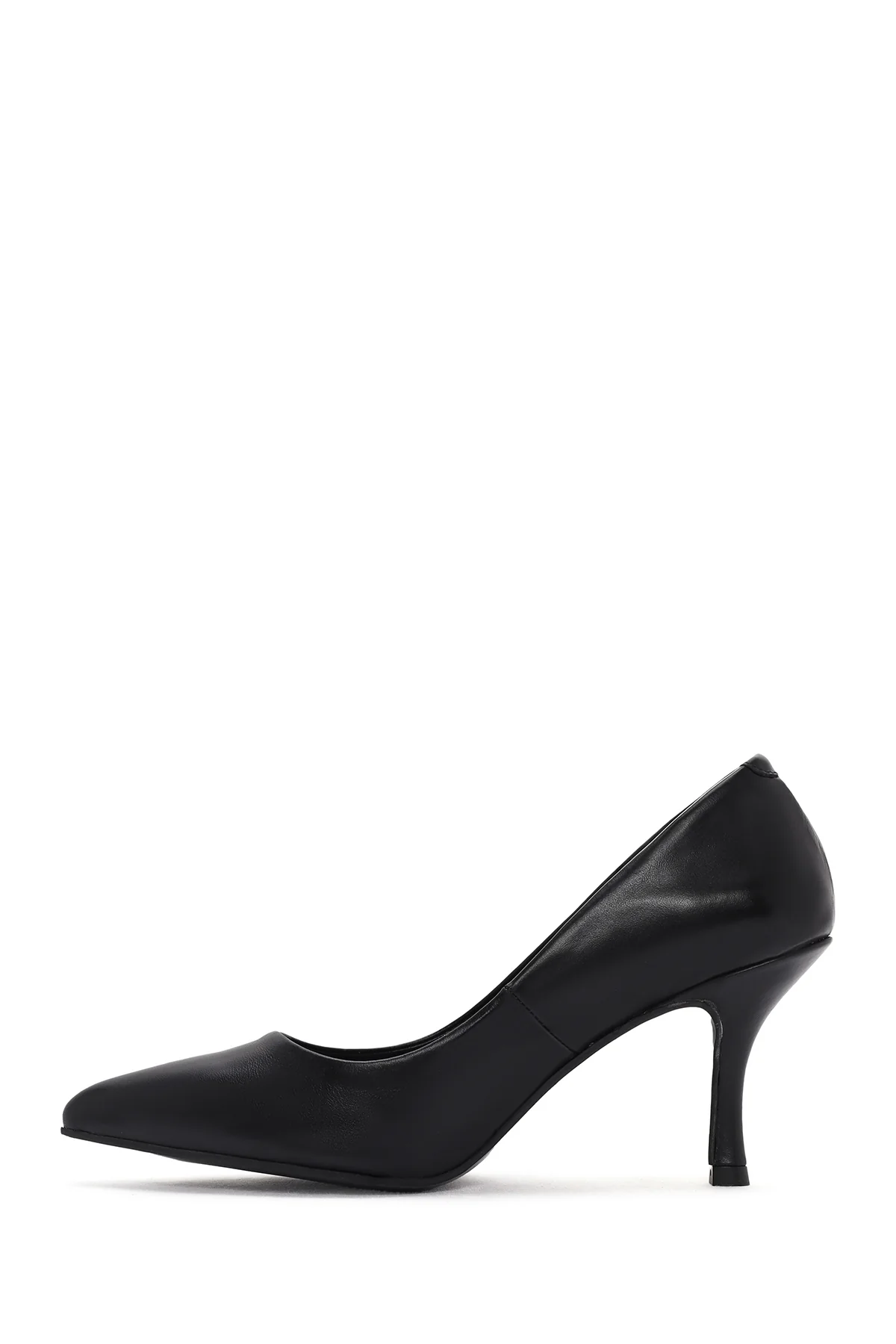 Kadın Siyah İnce Topuklu Deri Stiletto - Image 3