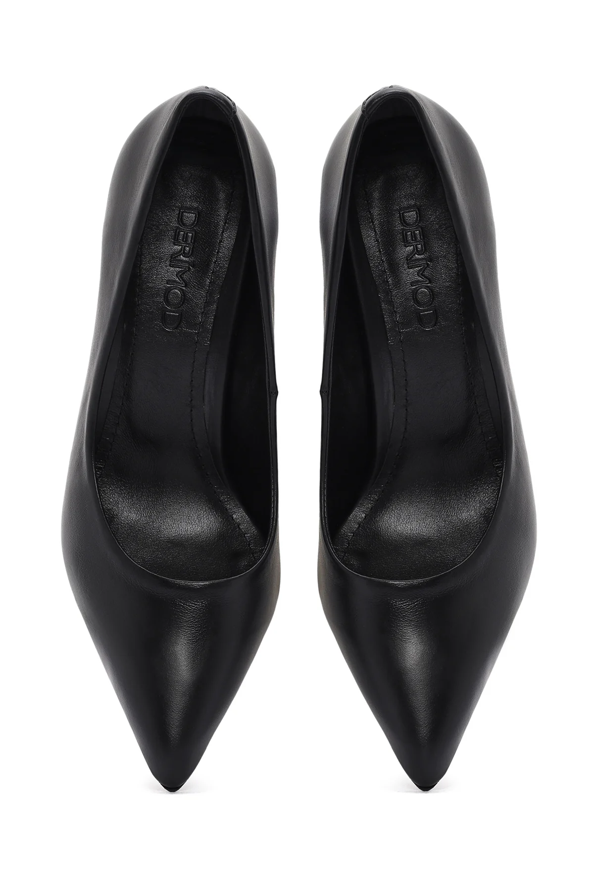 Kadın Siyah İnce Topuklu Deri Stiletto - Image 5