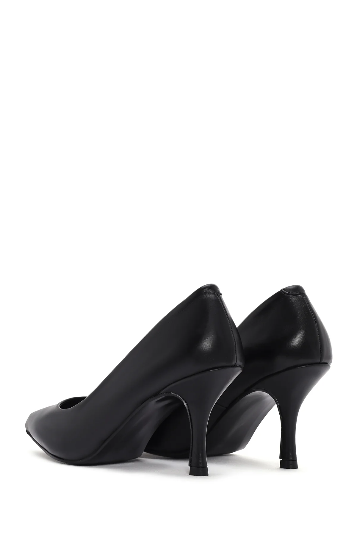Kadın Siyah İnce Topuklu Deri Stiletto - Image 7