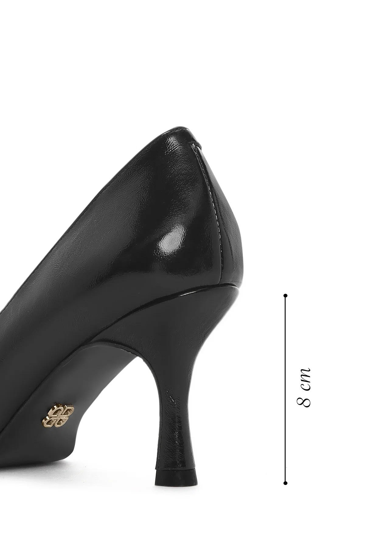 Kadın Siyah İnce Topuklu Rugan Deri Stiletto - Image 2