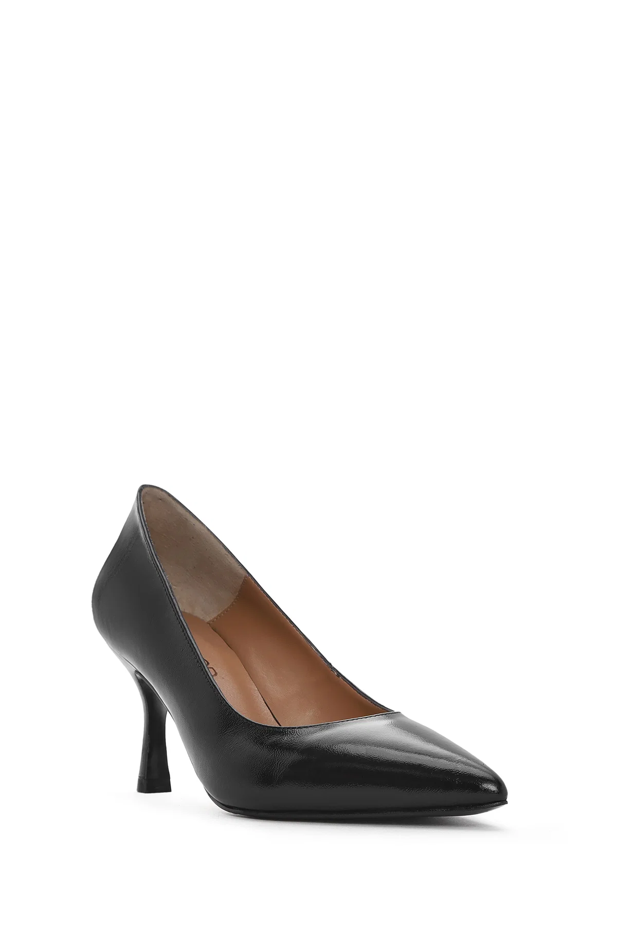 Kadın Siyah İnce Topuklu Rugan Deri Stiletto - Image 7