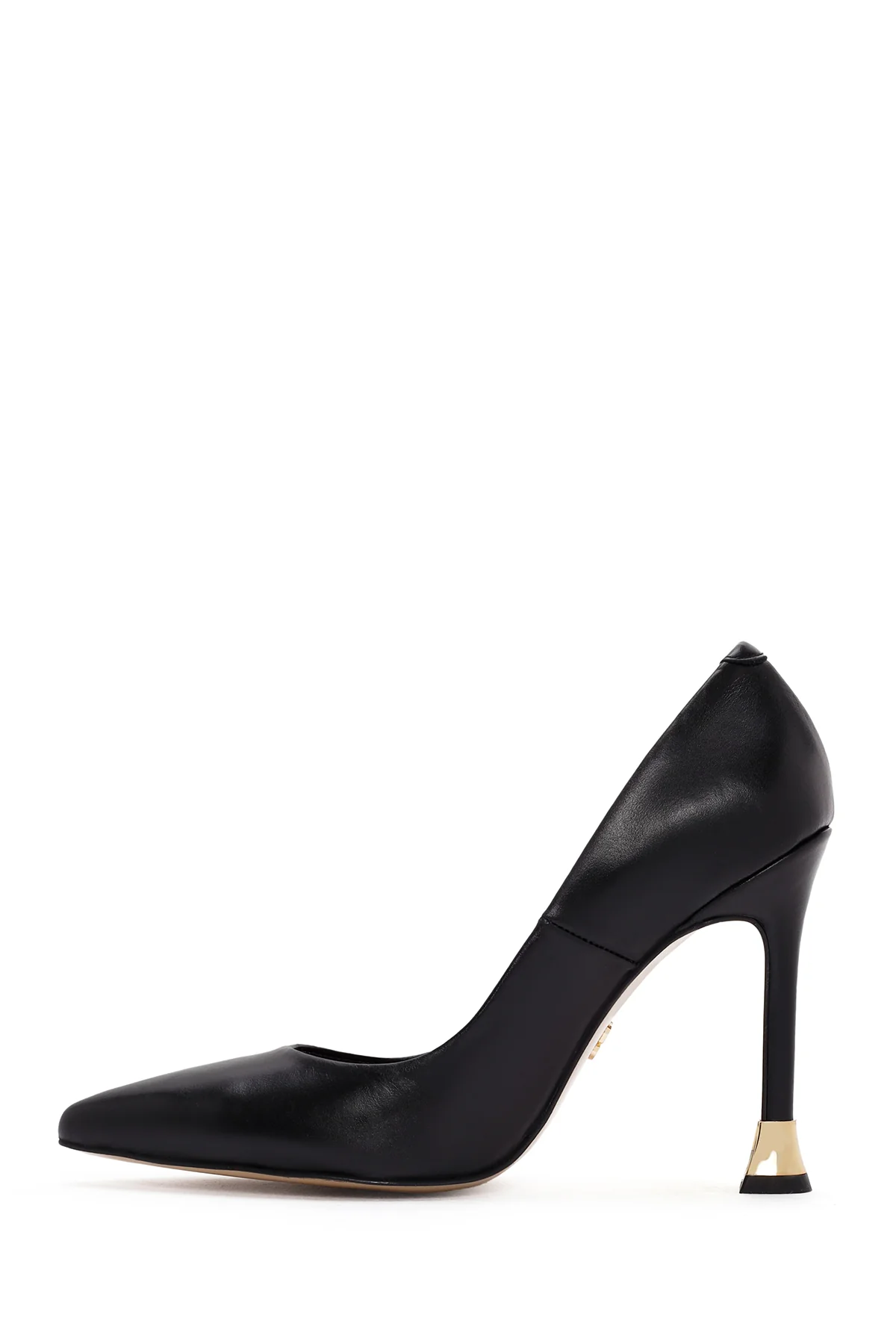 Kadın Siyah İnce Yüksek Topuklu Deri Stiletto - Image 3
