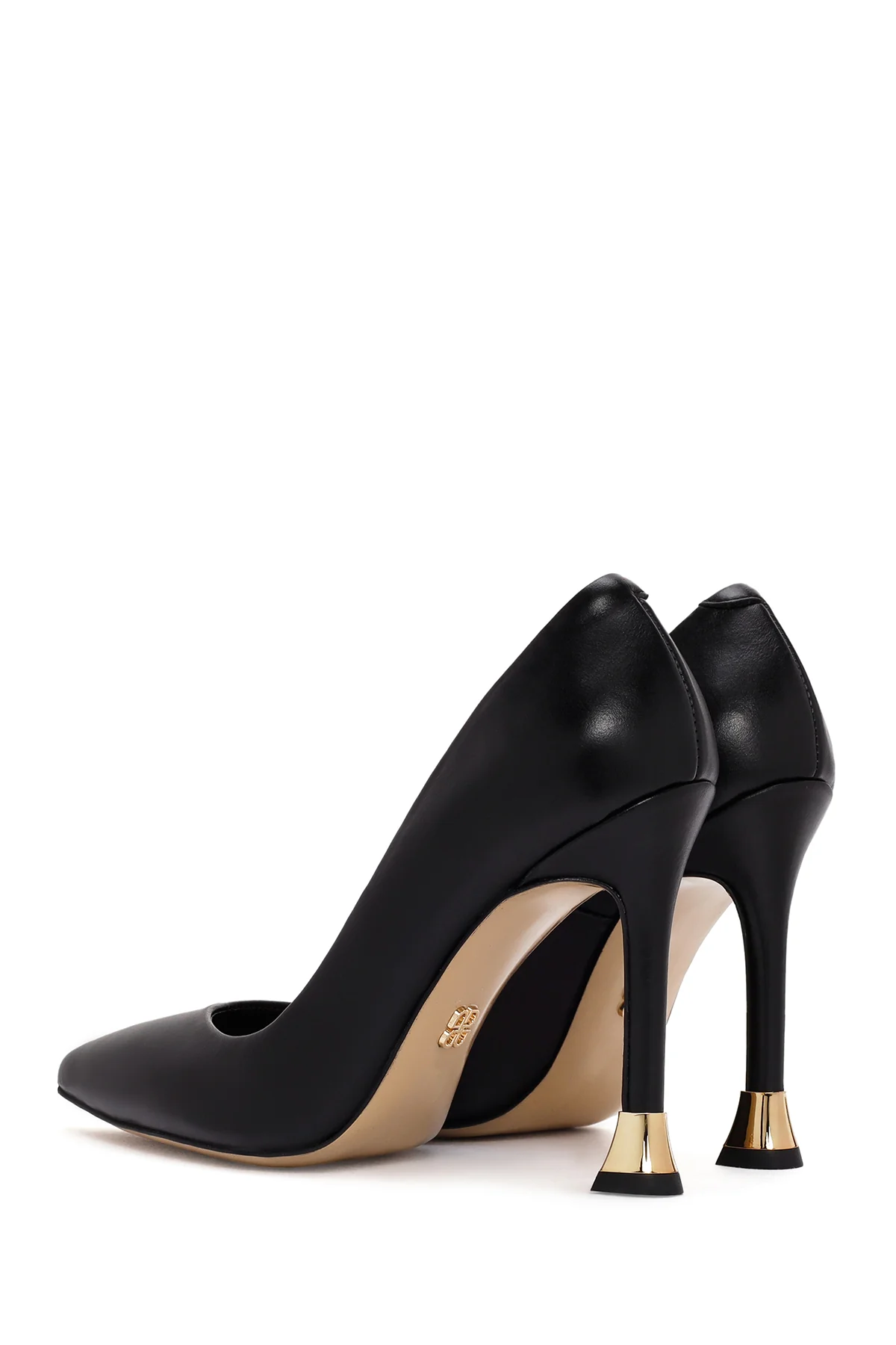 Kadın Siyah İnce Yüksek Topuklu Deri Stiletto - Image 6