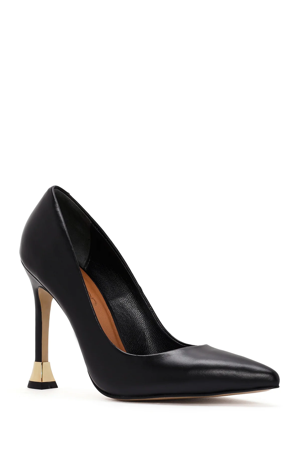 Kadın Siyah İnce Yüksek Topuklu Deri Stiletto - Image 7
